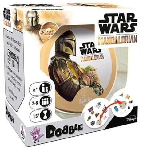 Zygomatic | Dobble Star Wars Mandalorian | Juego de Cartas de Acción y Reflejos | A Partir de 6 Años | De 2 a 8 Jugadores | 15 Minutos por Partida | Español y Portugués