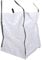 BIG BAG 80 x 80 x 80 cm 1000KG Bruchlast Einweg Sack Entsorgungssack Schüttgutbehälter Transportsack Gartenabfall Bauschutt Sand, Weiß mit Schwarzen Schlaufen