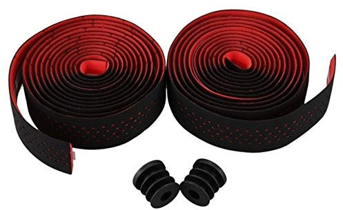 Sparrow Angel Sac de Paille Doux Route Vélo Guidon GUIDOLINE Cork PU Cyclisme Damping Anti-Vibration Wrap 2 Bar Plug Rouge (Color : Red)