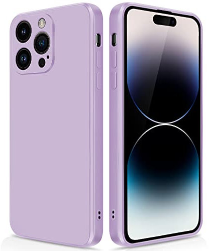 GiiYoon Case Compatible with iPhone 14 Pro, Slim Liquid Silicone Shockproof Phone Case with Soft Microfiber Lining- Purple
