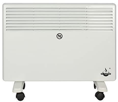 El Fuego® Mobiler Heizkonvektor | stromsparend | 750/1500 Watt | mit regelbarem Thermostat | inkl. Überhitzungsschutz | Wandmontage möglich | Heizung Heizgerät Elektroheizung