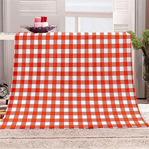 Couverture Polaire 80x150 cm Plaid Rouge, Couverture Flanelle Motif à Carreaux 1 Personne, 3D Imprimée Plaid Polaire Doux Couvertures Chaude Plaid Canape Lit