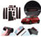LUWU Compatible with Fiat 500/ Abarth 595 2016-2024 2025 UK Car Non-Slip Rubber Mats Car Centre Console Armrest Cup Holder Door Slot Mat Fiat 500 Abαrth 595 Ceed Accessories (Red)