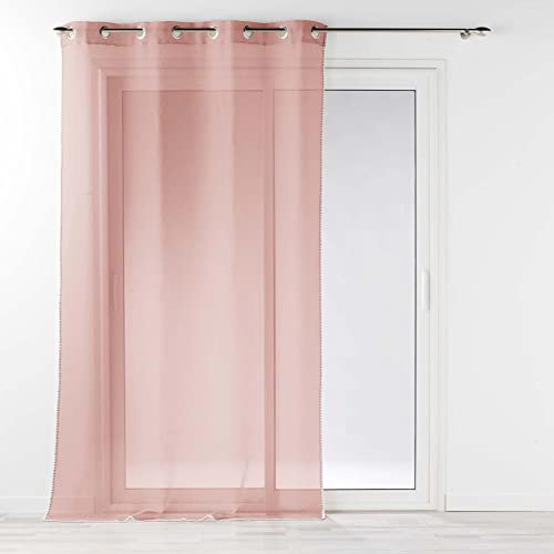 Douceur d'Intérieur, Voilage à Oeillets (140 x 240 cm) Louise Rose, Voile Sablé Fantaisie
