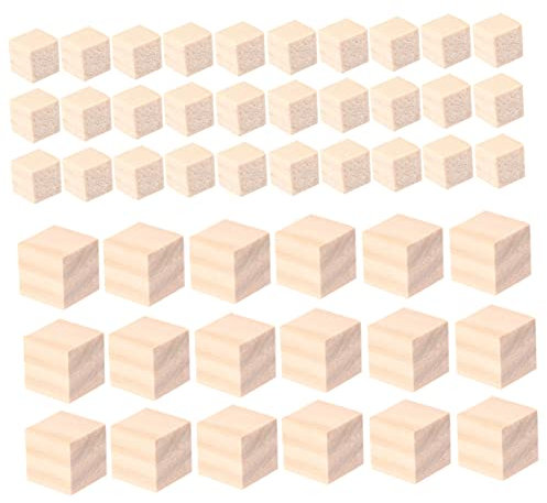 STOBOK Spielzeug 100 Stücke Toyss Bulk Perlen Bausteine Verstreute Perlen Kiefernholzblöcke Holz DIY Würfel Quadrat Holzblock Holzbausteine Spielzeug Box Holzblöcke Holzspielzeug