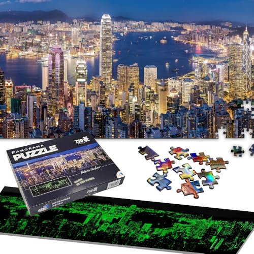 Universal Castle Im Dunkeln Leuchten 750 Teile Jigsaw Puzzle für Erwachsene Landschaft Panorama Foto Landschaft Klassische ab 14 Puzzle Spielzeug (Victoria Harbour, Hong Kong)