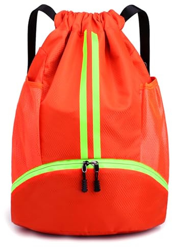 HUA ANGEL Wasserdicht Turnbeutel Kordelzug Rucksack Sporttasche Groß Rucksack Kordelzug Tagesrucksack mit Schuhfach für Damen Herren Alltag Outdoor Freizeit Yoga Schule Strand Schwimmen Wandern