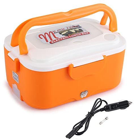 Lunch Box Riscaldante, Lunch Box Riscaldante Elettrico Per Auto Portatile 1.5L 12V/24V, Contenitore Scaldavivande Bento Per Viaggiare All'aperto(24V-arancia)