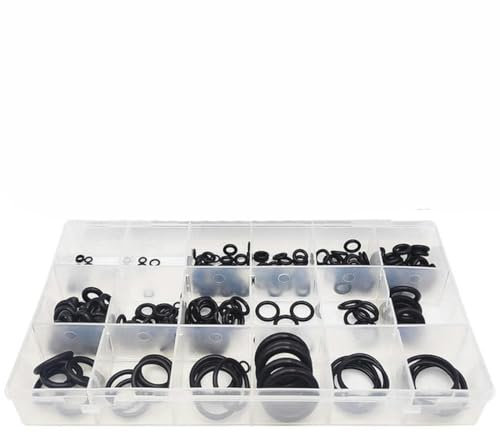 Boxed 200Pcs Silicone Rubber O-ring Repair Kit Faucet Sealing Valve Waterproof Machine Oil-Resistant Gasket Combination Kit-225pcs-Rubber O