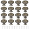 YEYIT 16Pcs Antique Bronze Door Knobs for Cupboards, Round Drawer Knobs, Single Hole Cupboard Handle, Mushroom Drawer Handle 30MM Aluminum Alloy Flower Pattern Handle Knobs for Drawers with Screws