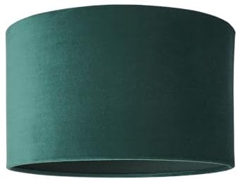 MiniSun | Small Modern Forest Green Velvet Drum Light Shade | Lamp Shades, Home Décor & Improvement Essential | 250cm Shade Width