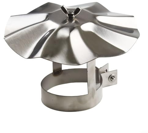 SPORTARC Edelstahl Schornsteinkappe, Schornsteinhaube, Vogelschutz, Rauchrohr-Abdeckkappe, Holzofen, Schornstein-Topf, Dachhaube, Regenschirm, Hut, Entlüftung oben (102 mm), 1401229344