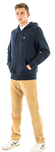 Tommy Jeans Herren TJM Reg Flag Zip Fleece Thru Dm0dm20743 Kapuzenpullover, Blau (Dark Night Navy), XL EU