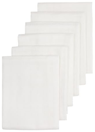 MEYCO Starterset Mullwindeln 6er Pack Waschhandschuhe/Tücher White | 100 % weiche Baumwolle - Oeko Tex zertifiziert - saugfähig, hautfreundlich & schnelltrocknend