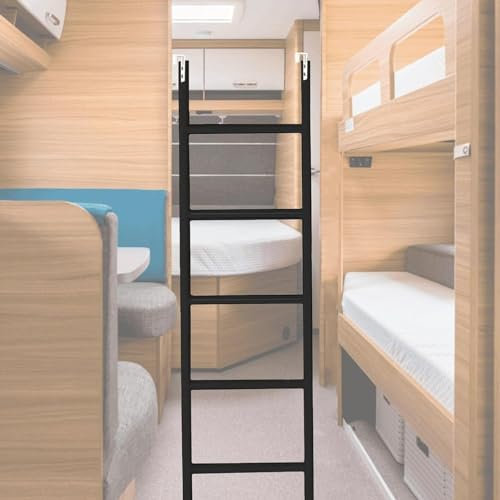 ZCFXIFGF Scaletta Universale per Letto a Castello per Interni Camper, Scaletta a 4/5 Gradini, Scala con Gancio in Metallo di Ricambio con Hardware di Montaggio per Dormitorio, Camper, Loft, Rimorchi