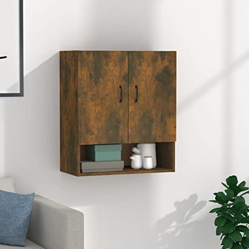 Vopese Armario de Pared Madera contrachapada Roble Ahumado 60x31x70 cm Mueble microondas armarios de Pared de Cocina