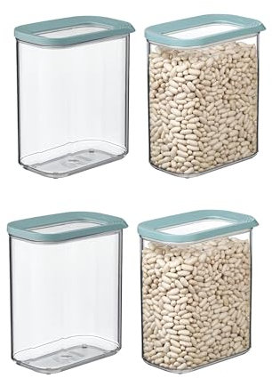 Mepal | 4-TLG Vorratsdosen Spar-Set | Modula 1500 ml | Vorratsdose Frischhaltedose | ideal für die Aufbewahrung von trockenen Lebensmitteln | Nordic Green