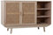 Dynamic24 Sideboard 100x36cm Rattangeflecht Kommode Highboard Wohnzimmerschrank Anrichte