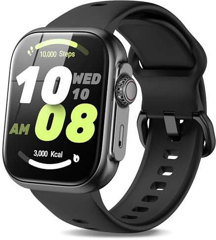 Smartwatch Damen mit GPS und Alexa Built-in, 1.85'Fitnessuhr mit Telefonfunktion, Pulsmesser,Schlafmonitor, Spo2, Schrittzahler, 100+ Sportmodi Fitness Tracker Sportuhr für Android iOS (Schwarz)