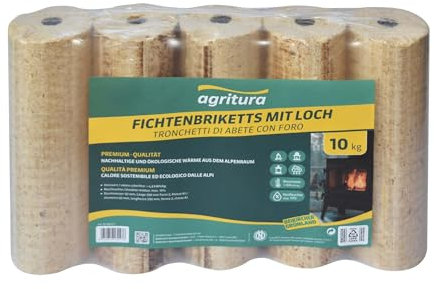Agritura - Tronchetti di Abete con Foro per Camino e Stufe Legna di Alta Qualità per Accensione Facile