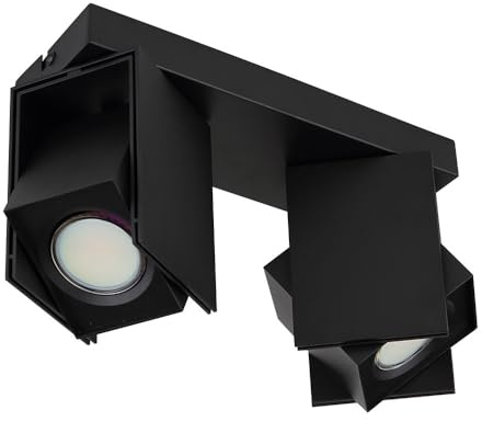 Ceiling Light Ceiling Spotlight with Adjustable Spotlights Living Room Lamp Black 2x GU10 L x W x H 25.6 x 8.4 x 15.7