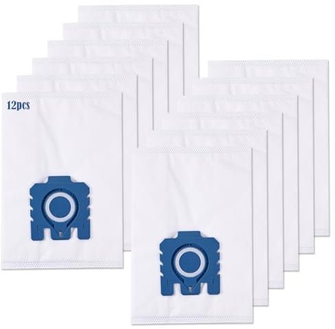 12 Pack Replacement Dust Bags for Miele, Compatible for Miele GN Vacuum Cleaner, Classic C1 Complete C2 C3 S227 S240 S270 S400 S400i S600 S2 S5 S8 Series Vacuum Cleaner Bags