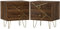 HOMCOM Bedside Tables Set of 2, Modern Side Table Set with 2 Drawers and Steel Hairpin Legs, Nightstand for Bedroom, Brown Wood Grain