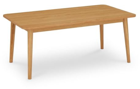 Furnhouse Nyborg Couchtisch Rechteckiger 125x70 cm Wildeiche – Wohnzimmertisch in Eichenoptik – Skandinavisches Design – Massivholzbeine – Sofatisch mit geöltem Eichenfurnier – Landhausstil