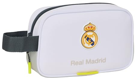 safta Real Madrid EQUIPACIÓN 25/26 - Kleine Federmappe für Kinder, ideal für Verschiedene Altersgruppen, bequem und vielseitig, Qualität und Stärke, 22 x 8 x 13,5 cm, weiß, M, lässig, weiß, M, Lässig