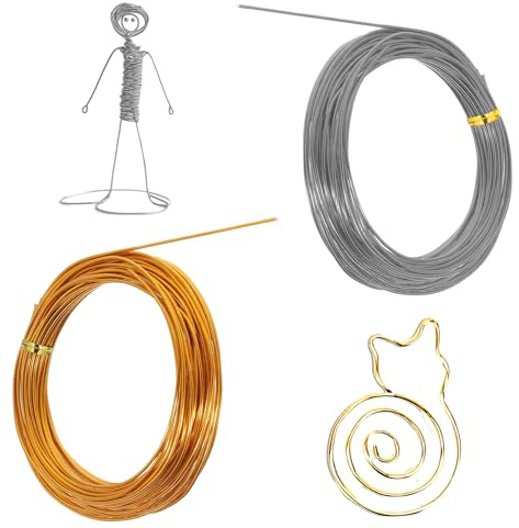Basteldraht Gold und Silber basteldraht 1mm, 60 Meter Länge, Draht Zum Basteln und Schmuckdraht, Ideal für DIY-Projekte Und Schmuckherstellung