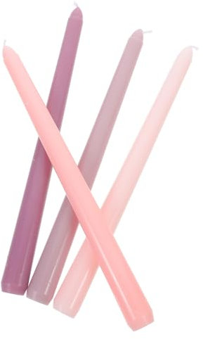 SOLUSTRE 4 Stück-pack Spitz Zulaufende Stabkerzen Beschriftet aus Paraffin Romantische Beleuchtung für Hochzeit und Zuhause Einfache Europäische Form