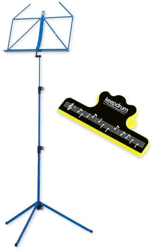 K-M 100-1 Notenständer Blau mit keepdrum Notenklammer