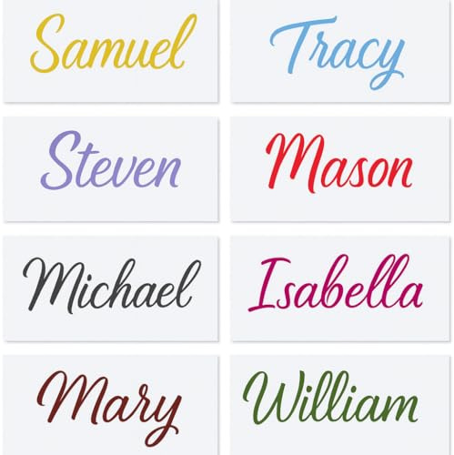 Vinyl Name Stickers, 3 cm Height, 21 Colours, Perfect for Weddings, Glass, Box, Wine Bottles, Label Decal