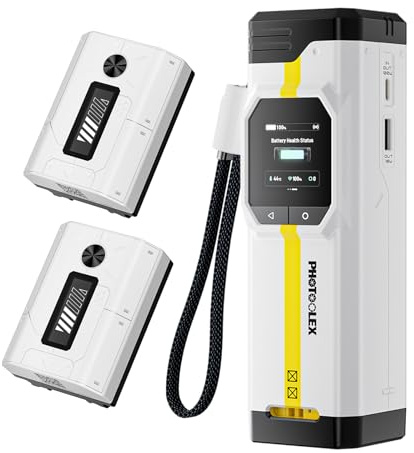 PHOTOOLEX NP-FZ100 Kamera Akkus(2er Pack) mit 100W BB pro Ladegerät,2600mAh Batterien für Sony A7iii, A7iv, A7C, ZV-E1, FX3, FX30, A9, A6700, A6600, Alpha 9, 9S, A9S, A7R3, A7R4, Smart-Display