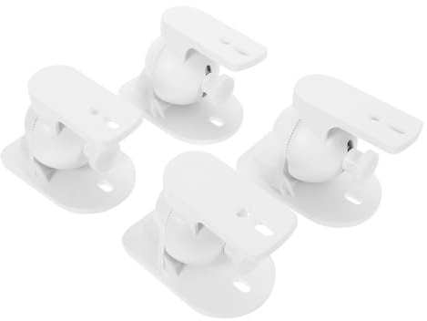 BESTYASH Lot de 4 Supports D'enceintes de Monitoring en Abs Blanc, Fixation Murale Facile, pour Enceintes Satellite et Home Cinéma