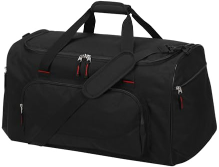 LONALIA 65L Sporttasche Reisetasche Herren Groß - Weekender Gym Fitness Tasche für Urlaub Sport Fußball (Schwarz)