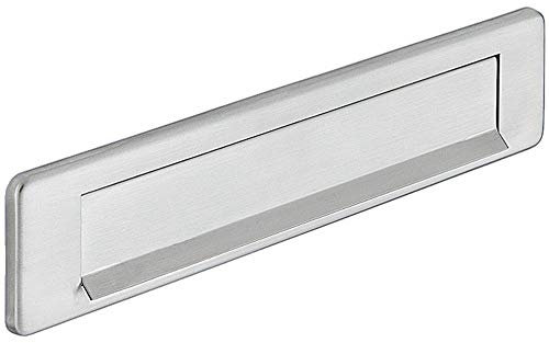 Gedotec Postschlitz Tür Briefeinwurf-Klappe Edelstahl matt Zeitungsklappe für Haustüren & Wohnungseingangstüren | Einwurfblende 350 x 73 mm | 1 Stück - Brief-Einwurf eckig inkl. Befestigungsmaterial