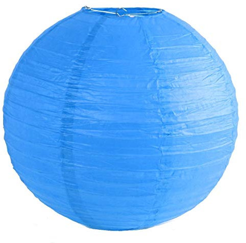 Matissa 3er-Pack Papierlaternen-Lampenschirme für Partys, Geburtstage, Babypartys, Hochzeitsfeiern, Dekoration (blau, 20 cm)