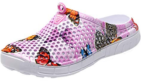 Sabots de Jardin pour Femmes Unisex Respirant léger Chaussures d'eau à séchage Rapide Sandales de Plage Pantoufles de Douche Rose 39