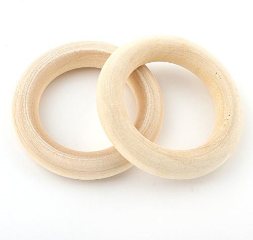 Perlin Holzring, Ø 30mm Holzringe Schmuck, 20stk Unvollendete glatten Holz Hoop Gardinenringe für Gardinen, Vorhangringe, Ringe aus Holz H163