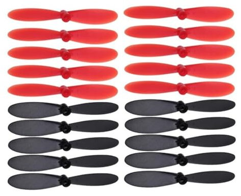 VUNIVERSUM 20x Stück (5X Set) Propeller Rotorblätter Blade kompatibel zu NINETEC Spyforce 1 One Mini Quadrocopter Copter Schwarz Rot Quadrocopter Blades 55mm