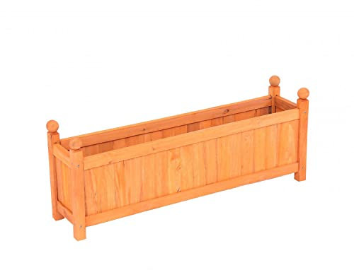 Oypla Large Garden Wooden Rectangular Flower Planter Ornamental Plant Pot