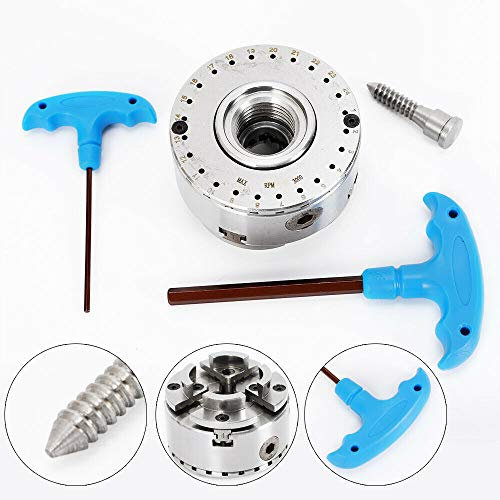 OUKANING 4 mandíbulas independientes mandril giratorio central ajustable autocentrante mandril para torneado M33