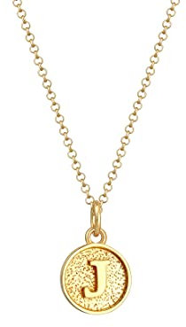 Elli Halskette Damen Buchstabe J Plättchen Initialien Basic aus 925 Sterling Silber