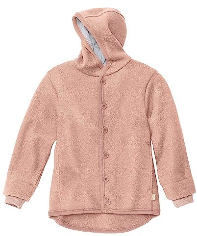 Disana WALK-JACKE, 100% Bio-Merinowolle GOTS, IVN Best | mit Kapuze | Baby Kleinkind Kind Unisex | Made in Germany | Rosé Gr. 74-80