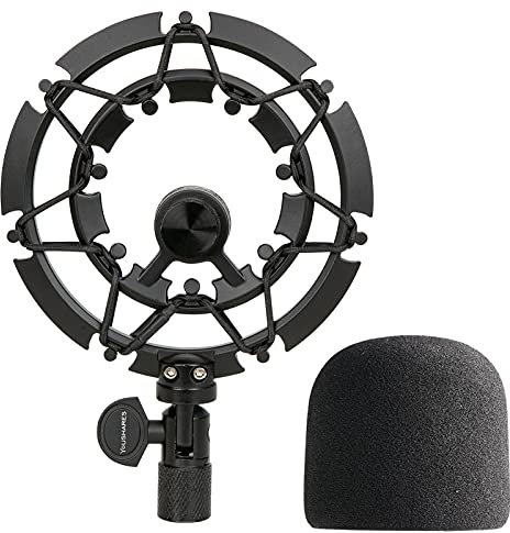 Youshares Blue Yeti Shock Mount with Foam Windscreen, Alloy Shockmount Reduces Vibration, Compatible for Yeti Microphones