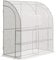 Outsunny Serre de Jardin PE avec étagères 3 Niveaux, Serre de Balcon, bâche renforcée 140 g/m², châssis en Acier, 2 Portes zippées enroulables, pour légumes Plantes Fleurs, 200 x 100 x 215 cm, Blanc