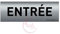 AUA SIGNALETIQUE - Plaque de porte Aluminium brossé imprimé AluSign Texte - 150x50 mm - Double Face adhésif au dos (Entrée)