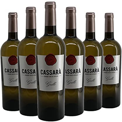 CASSARA' GRANDI VINI DI SICILIA GRILLO - VINO BIANCO - 6 BOTTIGLIE da 0,75L