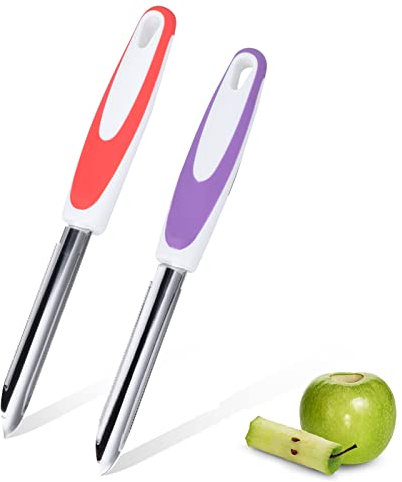 Stainless Steel Fruit & Vegetable Corer Set of 2 with Serrated Blade for Zucchini, Cucumber, Eggplant, Jalapeño & More